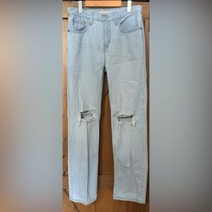 Levi's Light Blue Low Pro Straight with Knee Rips